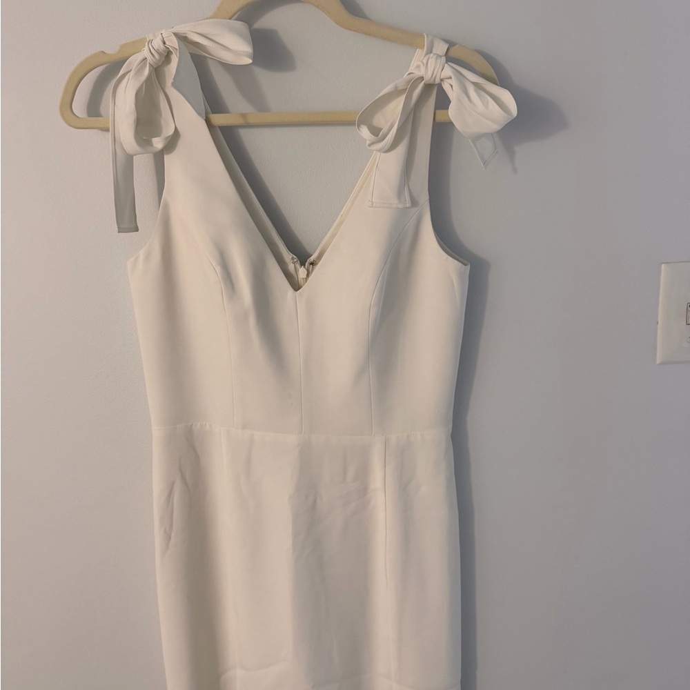 Amanda Uprichard Strapless White Dress with Tie Straps